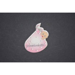 Pembe Hoşgeldin Bebeğim Yazılı Stiker