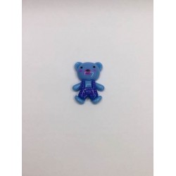 Mavi Renk Ayıcık Desenli Klips Boncuğu