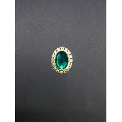 Zümrüt Yeşili Oval Broş